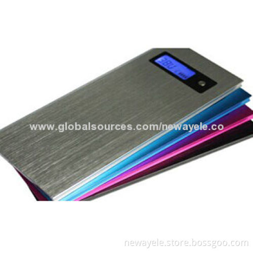 Super slim dual USB port power bank in various colors